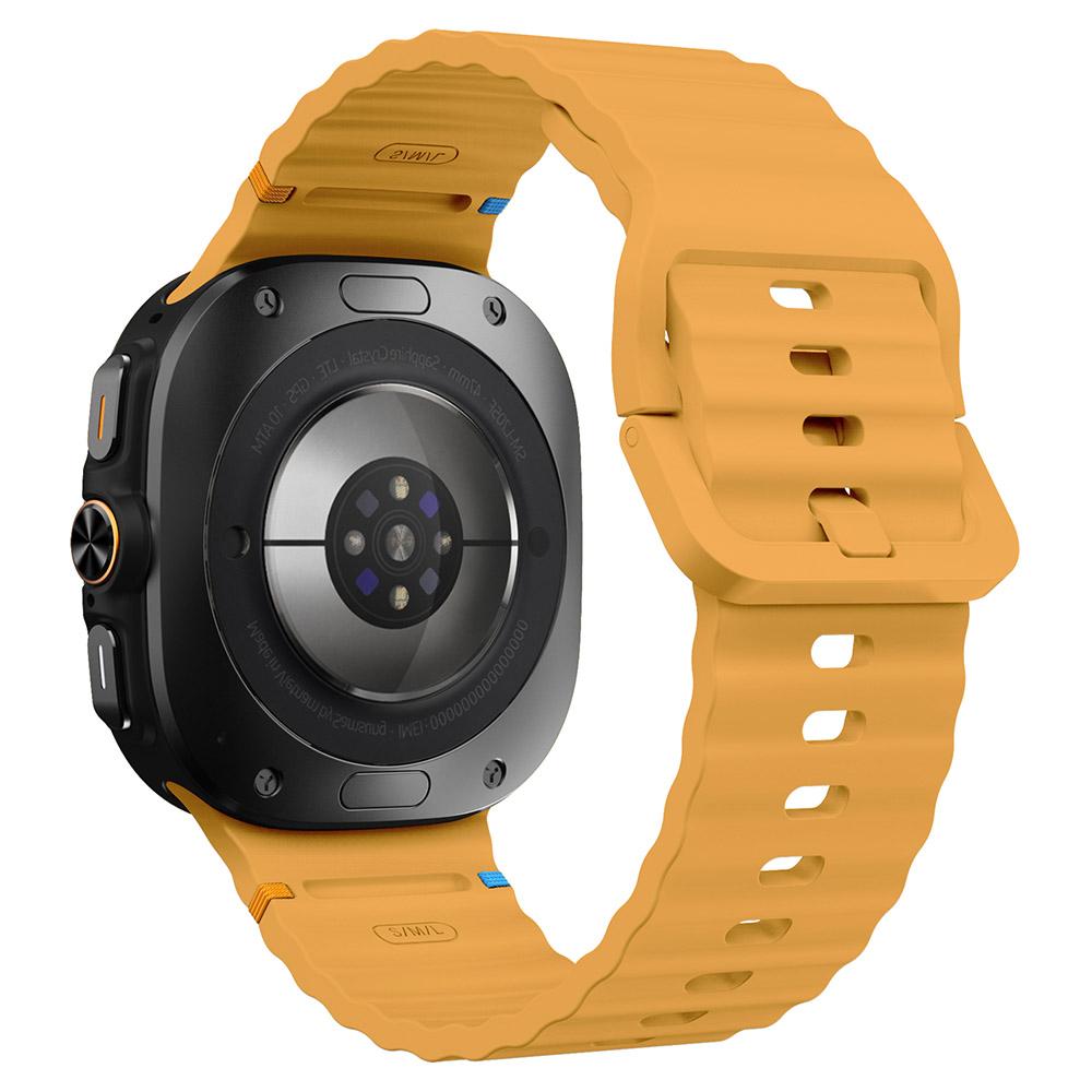 For Samsung Galaxy Watch Ultra 47mm Silicone Watch Strap Wave Stitching Wrist Band