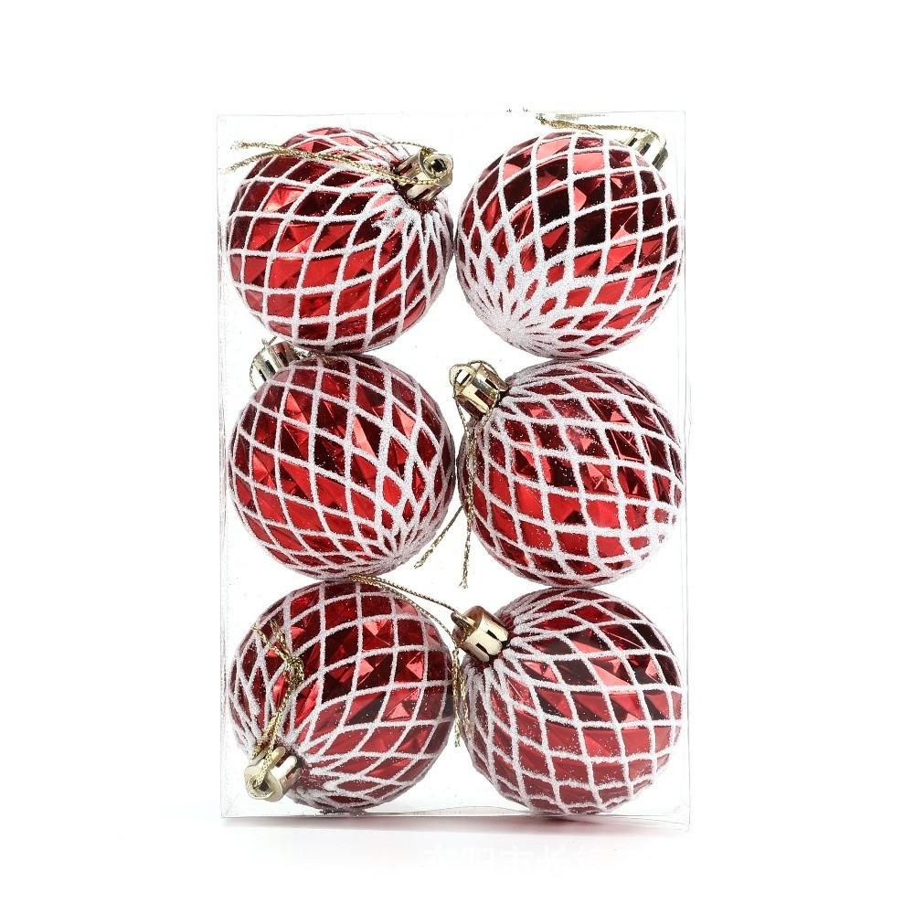 6 шт. 6 см Пластиковый Рождественский шар Расписной Праздничная атмосфера Подвесной Набор шаров для декора елки