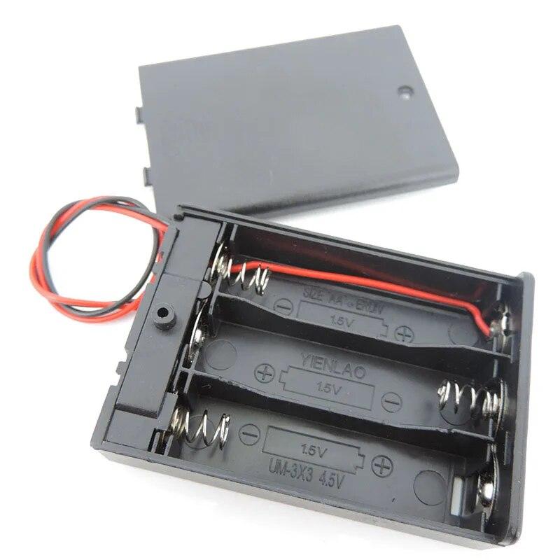 5 шт., 2/3/4 слота, держатель для батарей типа AA AAA, 1,5 В/3 В/4,5 В/6 В, батарейный отсек AA с проводами, переключатель включения/выключения, винтовая крышка, задняя крышка