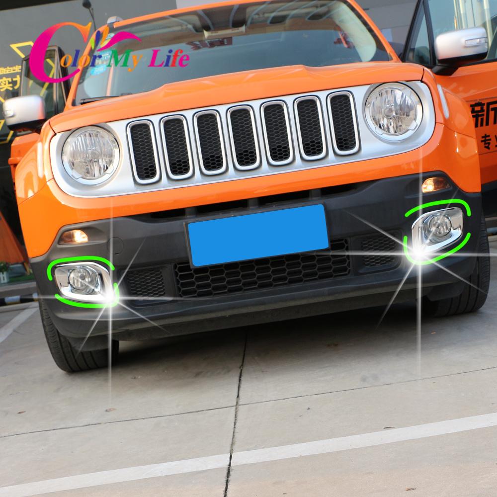 Автомобильный хромированный чехол для противотуманных фар для Jeep Renegade 2015 2016 2017 2018 аксессуары защитная накладка передних противотуманных фар