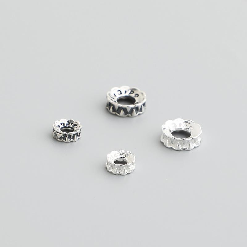 Текстурированные тайские бусины-разделители из стерлингового серебра S925 для самостоятельного изготовления хрустальных браслетов и ожерелий.