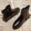 Новые женские ботильоны на толстом каблуке - Боковая молния и пряжка ремня, Модные ботинки облегающего кроя, Универсальные осенне-зимние ботильоны