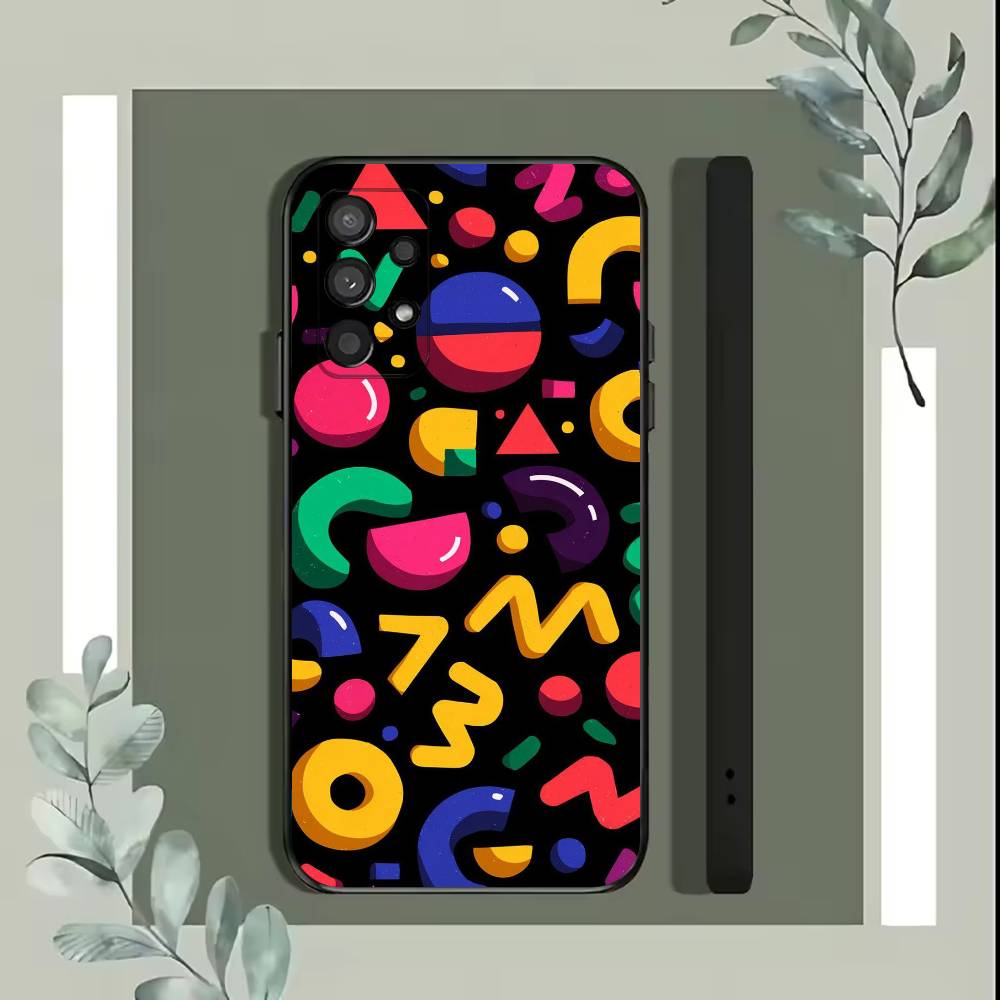 Красочная Граффити Линии Чехол Для Телефона Для Samsung S25,S24,S21,S22,S23,S30,Ultra,S20,Plus,Fe,Lite,5G Черный Чехол