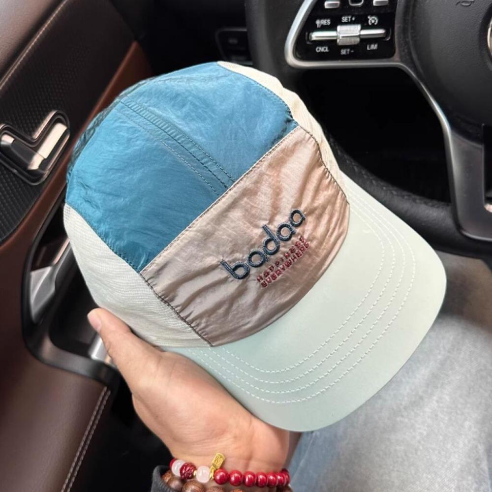 Техwear Бейсболка с цветовыми блоками, 5 панелей, для мужчин и женщин, вышивка букв нейлоном, идеальна для уличной моды, легкая шляпа