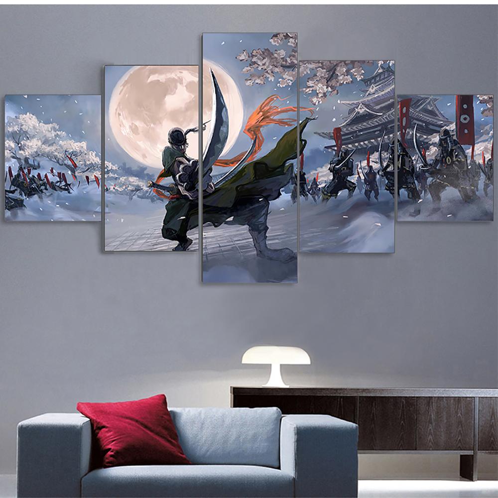 5 шт., холст, анимация, Ророноа Зоро, постер, живопись, гостиная, Сфинкс, настенная картина, принт, спальня, HD, современный домашний декор