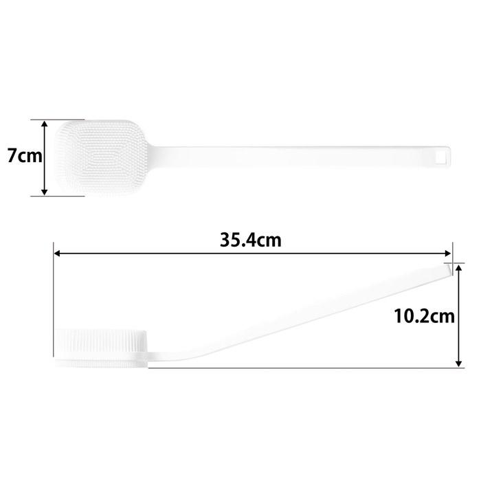 [Yamazaki] Silicone Body & Facial Brush, White, W7x D35.4x H10.2cm, Tower, Double-Sided, Wall Storage, 10555