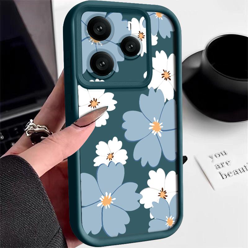 Чехол для телефона из ТПУ с принтом сине-белых цветов для Xiaomi 14T Pro 13T Pro, противоударный, из мягкого силикона, задняя крышка, Fundas для Xiaomi 14T 13T