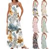 Women's Spring And Summer Casual Fashion Adjustable Suspenders Printed Long Dress