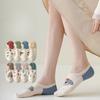 Летние невидимые носки-следки женские с мультяшным принтом, японские каваи, милые носки-тапочки, силиконовые нескользящие хлопковые носки с низким вырезом