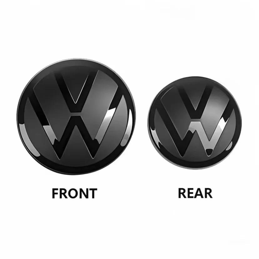 Передний и задний значки для VW Golf 6/Golf 7/Golf 7.5/Golf 8 Не влияют на ACC Модифицированная черная наклейка на плоское зеркало с логотипом zq2
