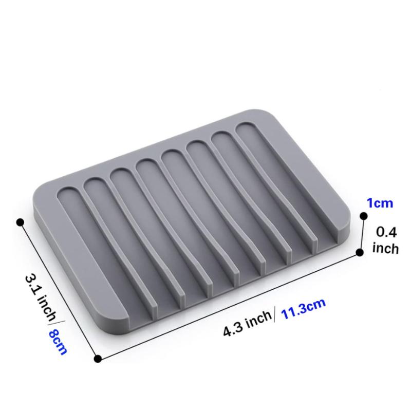 Silicone Soap Rack Free Punch Non-Slip Easy Clean Self Draining Soap Holder for Bathroom Kitchen Shower