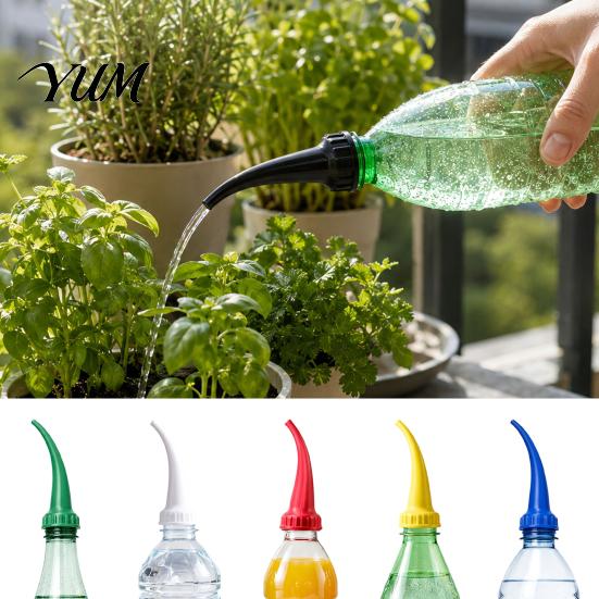 Small Watering Device Bottle Cap Plant Spout, Adjustable Flow Curved Pipe Mouthpiece, 3D Spout Waterer Print Lightweight Portable Irrigation Tool for