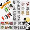 2024 Halloween Nail Art Set: Skull, Ghost, Spider & Bat Alloy Decorations