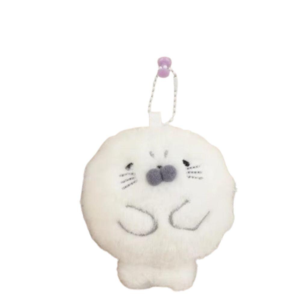 Metal Ring Seal Doll Pendant Fluffy Soft Seal Plush Key Ring Seal Plush Keychain Women Girls