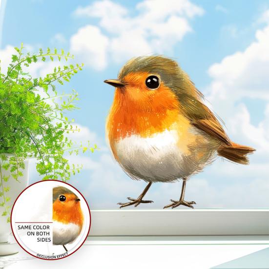 Large Crow Window Sticker Black Raven Bird on Branch PVC Decal Reusable Double-Sided Static Window Clings for Living Room Glass Door Window Decor