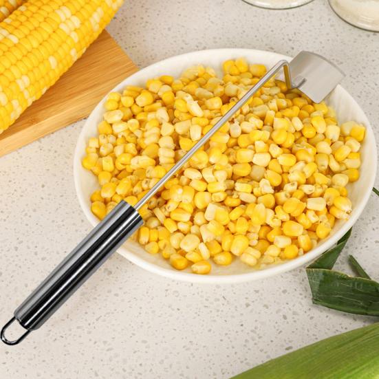 Овощечистка для кукурузы из нержавеющей стали, молотилка для кукурузы в початках, эргономичная ручка, инструмент для быстрого удаления зерен кукурузы для кухни, барбекю