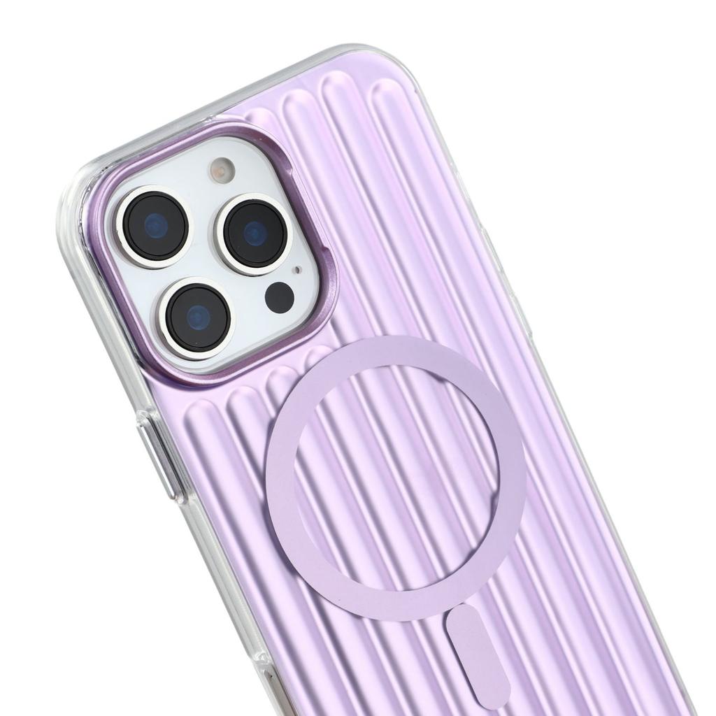 For iPhone 15 Pro Max Case Compatible with MagSafe Luggage Texture IMD TPU Phone Back Cover