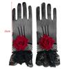 New Rose Flower Lace Mesh Mittens Party Dress Punk Hip Hop Performance Gloves Cosplay Dance Costume Fishnet Gloves Sexy
