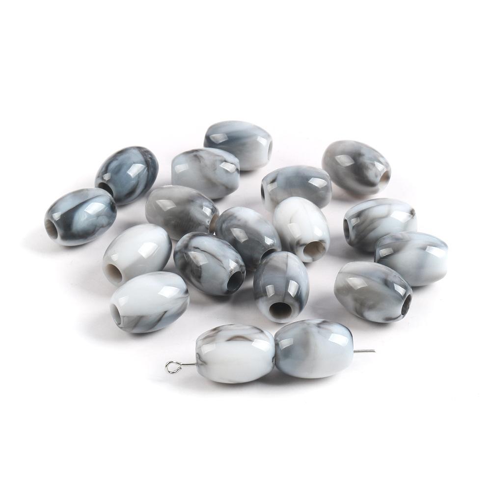 Акриловые овальные двухцветные бусины-ведра, бусины с большим отверстием, подушка для сиденья автомобиля, бисерный браслет, ожерелье, аксессуары для изготовления ювелирных изделий своими руками