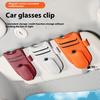 Universal Visor Clip Multi-Function Car Organizer for Sunglasses Cards Magnetic Faux Leather
