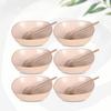 Set of  6 Earth-Friendly Multipurpose Bowls for Kitchen with Spoons | 750 Ml | Made with Rice Husk Biocomposite| Microwave Safe Bo