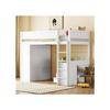 Lit mezzanine - MUVOE - 90x200cm - Blanc - Avec armoire et bureau