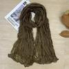 Korean Style Cotton Linen Folded Women'S Scarf Thin Pure Color Simple Match Long Shoulder Wrap Neck Warmer Silk Scarf