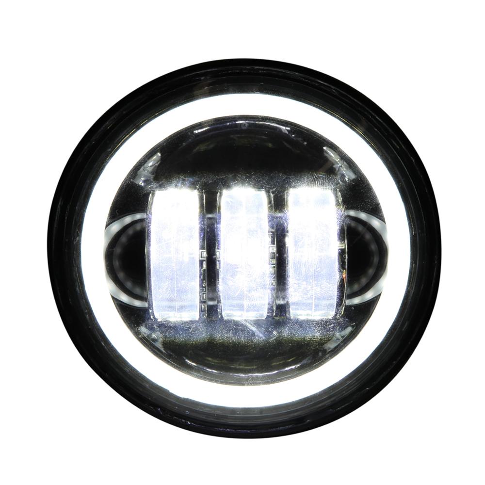 2 шт. 4,5 дюйма мотоциклетные светодиодные противотуманные фары DRL светодиодные противотуманные ангельские глазки 30 Вт круглые водонепроницаемые 1/2 вспомогательные лампы ближнего света Touring