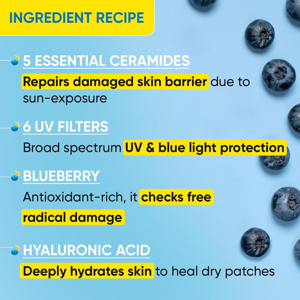 DOT & KEY Blueberry Hydrate Barrier Repair Солнцезащитный крем SPF 50+ PA++++ Защита от ультрафиолета и синего света унисекс 50 г