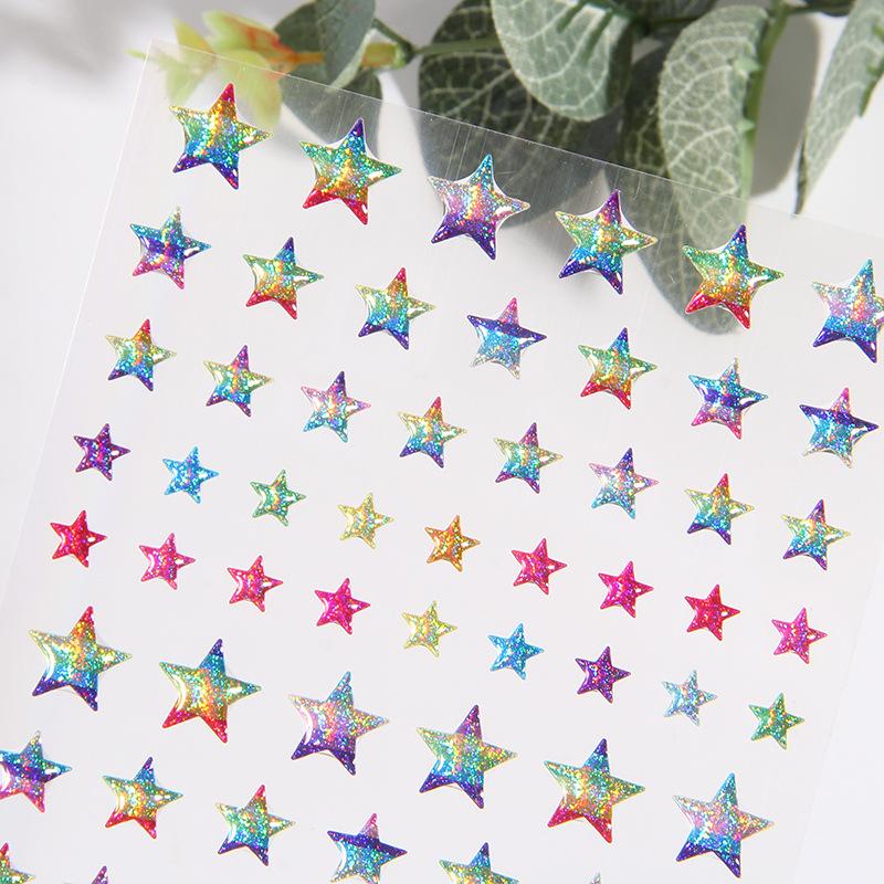 Crystal Love Star Sticker 3D Shiny Three-Dimensional Sticker Phone Notebook Diary DIY Decorative Scrapbook Sticker Girl Gift