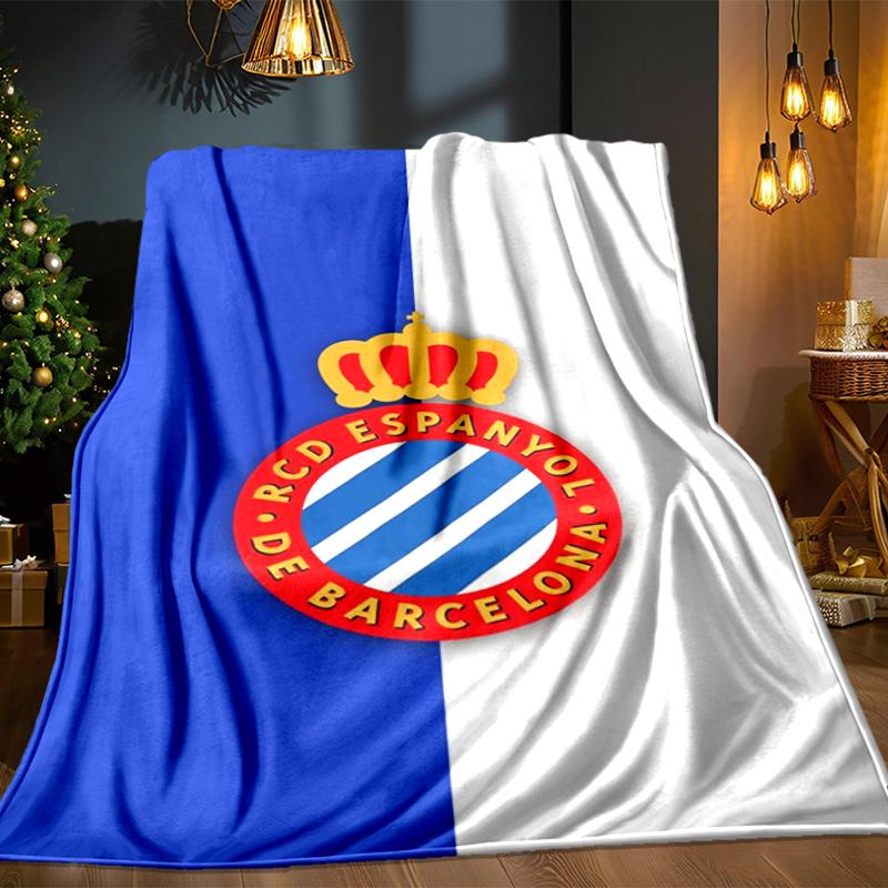 Real Sociedad Crest Design Blanket Outdoor Flannel Blanket for Camping, Hiking, Garden Parties, Picnic Essentials,gift for family and friends