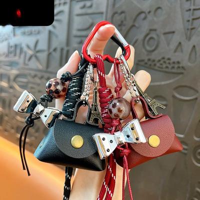 Креативная кожаная сумочка брелок Эйфелева башня изящный милый подвеска для сумки брелок для ключей автомобиля маленький подарок оптом