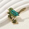 Bird Shape Brooch Sparkling Faux Crystals Magpies Lapel Pin Retro Noble Bird Scarf Brooch Wedding Jewelry Gift
