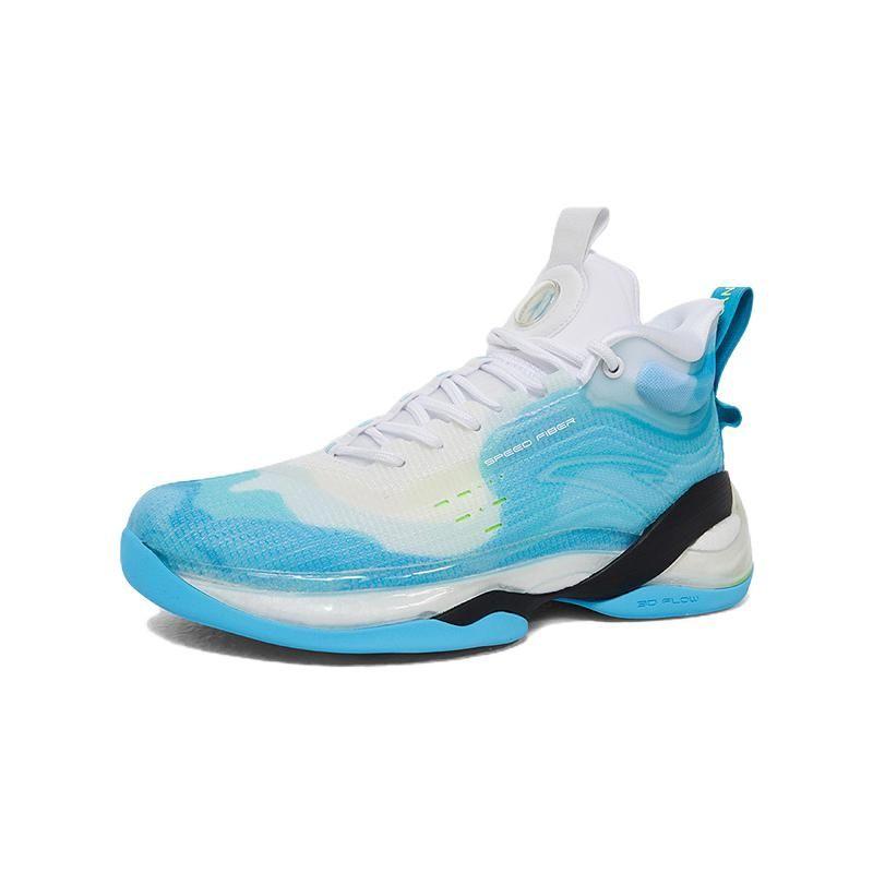 Anta Баскетбольные кроссовки KT7 Thompson VII Nitrogen Technology с высоким верхом, детские кроссовки белого и синего цвета 312221130-1