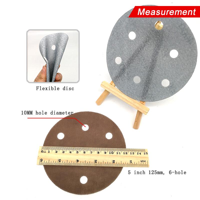 10 Pc 5 Inch 125mm 6 Holes FV Superfine Wet/Dry Hook & Loop Auto Body Film Sanding Discs Paint Abrasive Sandpaper 600-5000 Grit