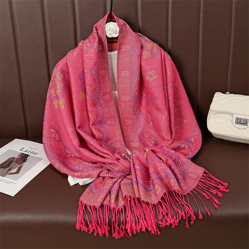 Пейсли Пашмина Шаль Шарф Женский Жаккардовый Кашемировый Принт Шарфы Цветы Бордюры Женский Кисточки Одеяло Накидки Этнические Шали