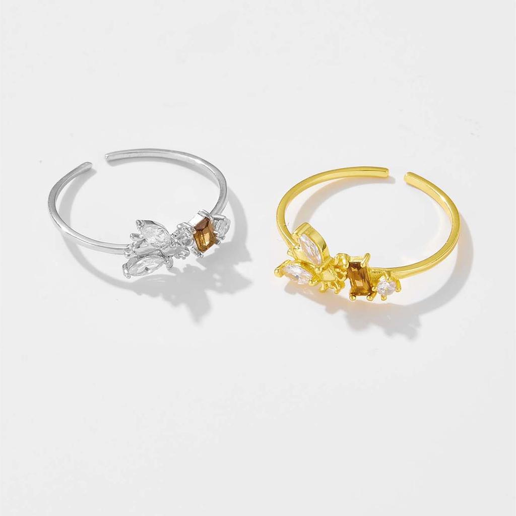 ANDYWEN Стерлингового Серебра 925 Пчелы Регулируемое Кольцо Женские Ювелирные Изделия Животных Легкие Ювелирные Изделия Для Свадьбы Ювелирные Изделия