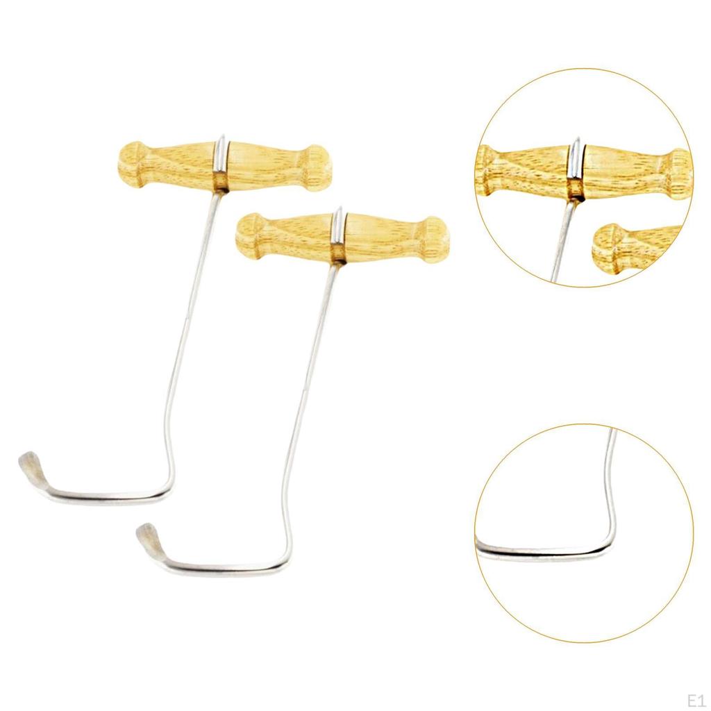 2x крючка для ботинок с длинными крючками и деревянной ручкой. Практичные, портативные, удобные, прочные.