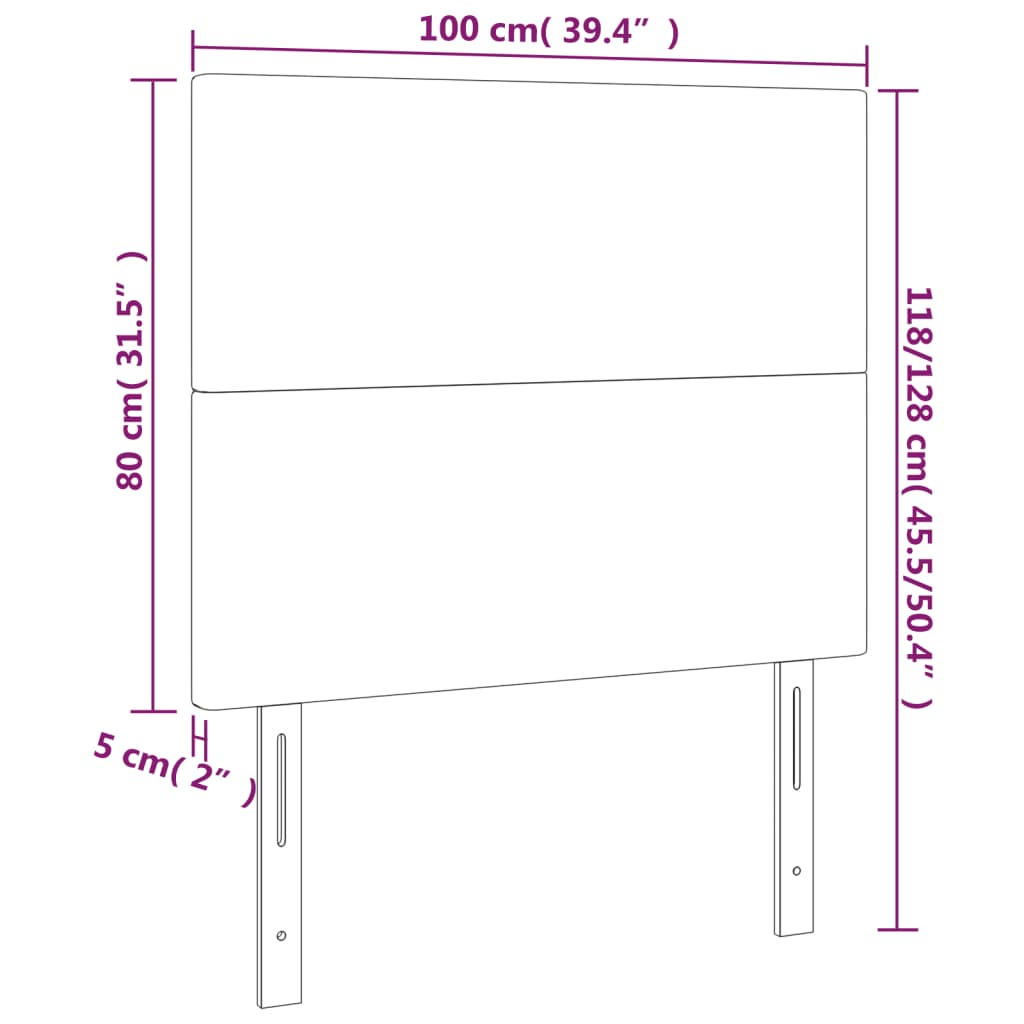 Vidaxl Zagłówki Do Łóżka, 2 Szt, Szare, 100X5X78/88Cm Sztuczna Skóra