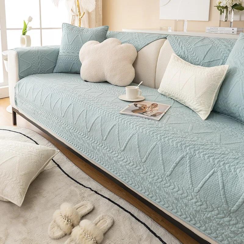 Washed Cotton Sofa Cushion Non-slip Jacquard Cover Modern Seat Cushion Universal Four Seasons Homestay