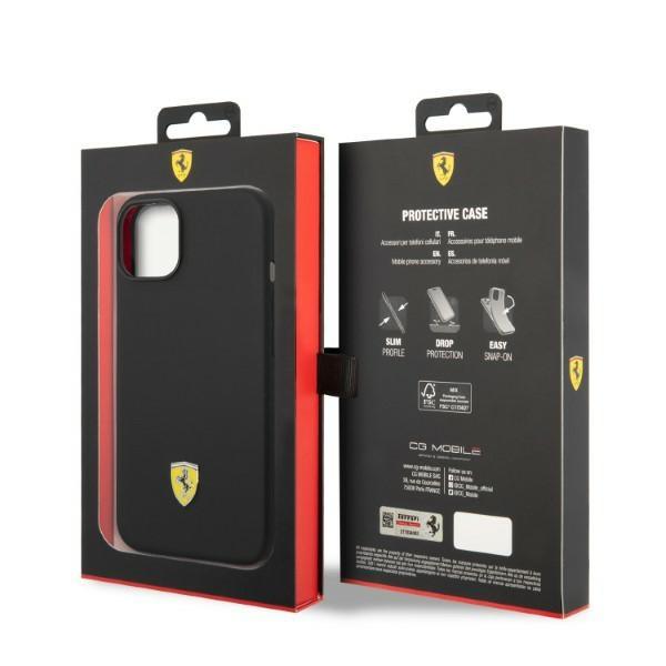 Ferrari Fehmsip14Sbk Iphone 14 / 15 / 136.1 Czarny/Black Hardcase Silicone Metal Logo Magsafe