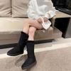 Женская обувь Классические женские зимние ботинки Inter Snow Boots Теплые кожаные меховые сапоги с бархатом Высокие сапоги до колена Зимние кроссовки Botas Mujer