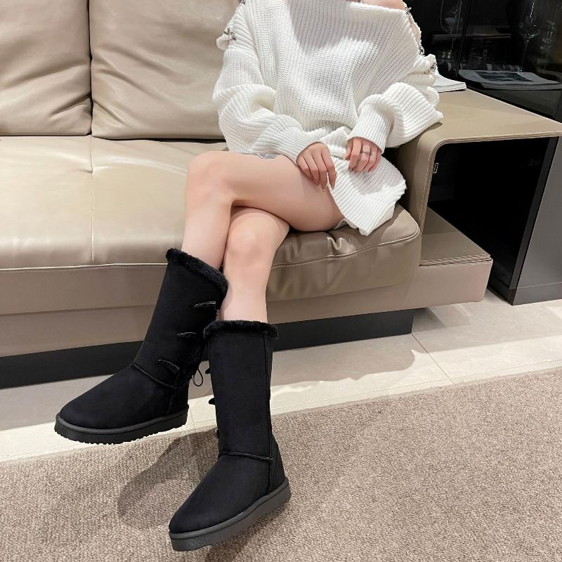 Женская обувь Классические женские зимние ботинки Inter Snow Boots Теплые кожаные меховые сапоги с бархатом Высокие сапоги до колена Зимние кроссовки Botas Mujer