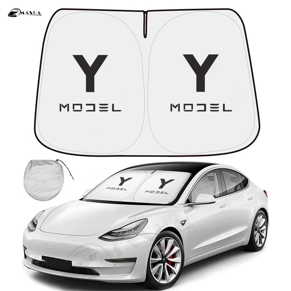 AEQTV1 Для Tesla Model Y 3 2016-2022 2023 2024 Автомобильная солнцезащитная шторка Чехол-заглушка на переднее стекло Козырек Солнцезащитный козырек на лобовое стекло Модель 3 Y Аксессуары