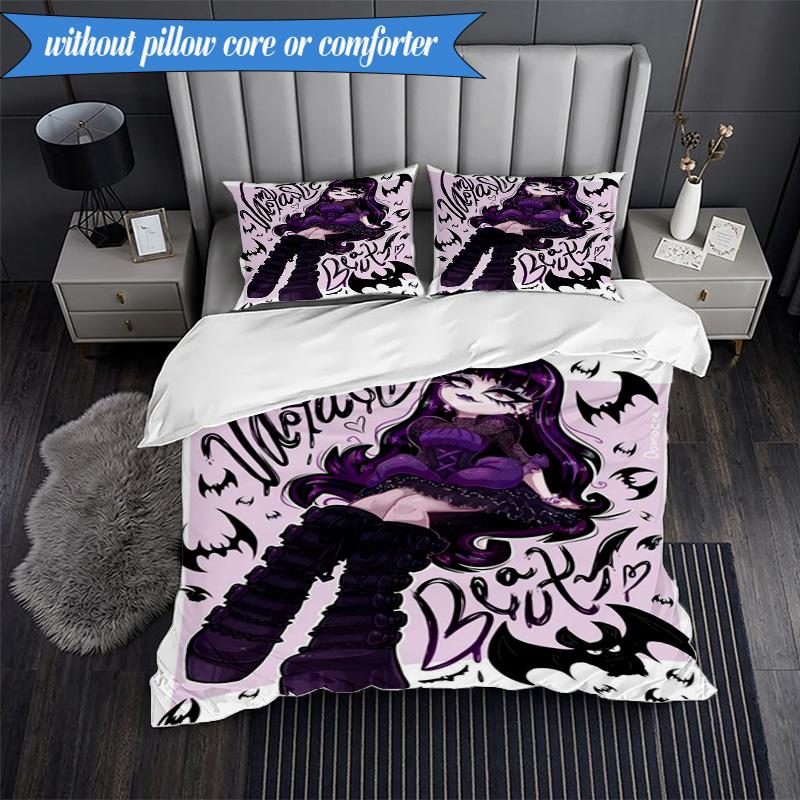 Monster-High Party 3pcs K-pop music group Bedding set,Ideal for Bedroom, Dormitory,Including Duvet Cover And 2pcs Pillowcases,Fan gifts