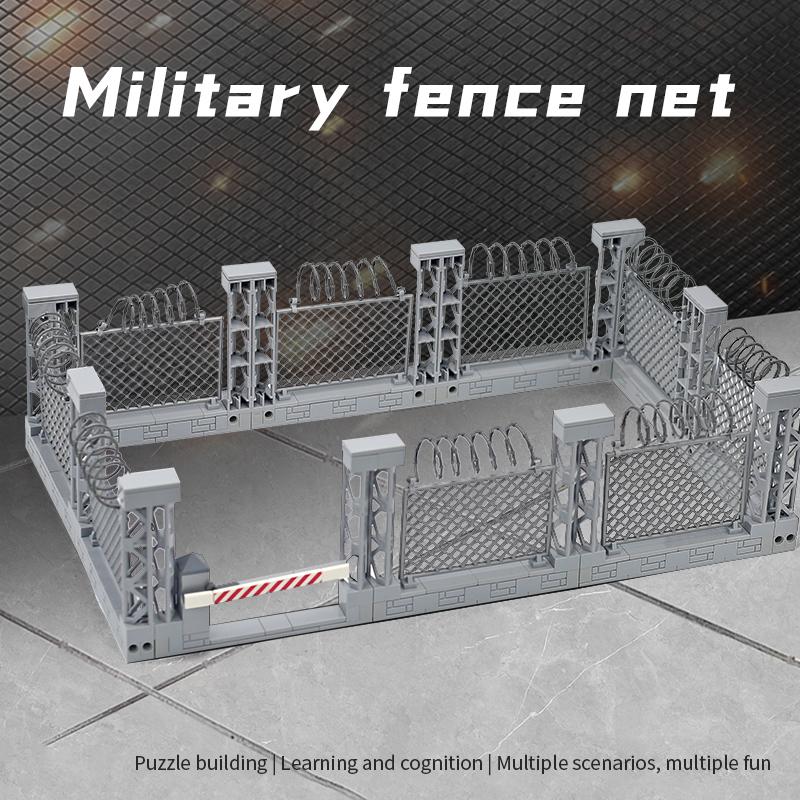 Конструктор Мок Военный Забор Сети Строительные Блоки Игрушки Diy Блоки Игрушки Для Маленьких Мальчиков Соединительные Блоки Фермерский Забор Военный Забор Ворота Детали