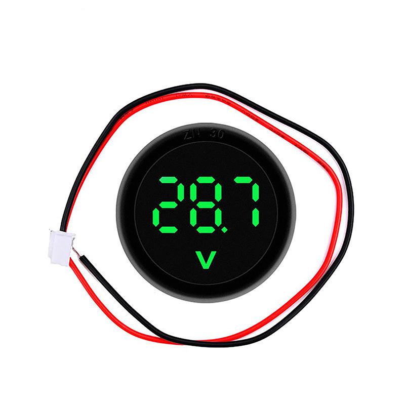 DC 4-100V светодиодный цифровой дисплей круглый двухпроводной вольтметр DC цифровой автомобильный вольтметр амперметр детектор напряжения тестер мониторная панель