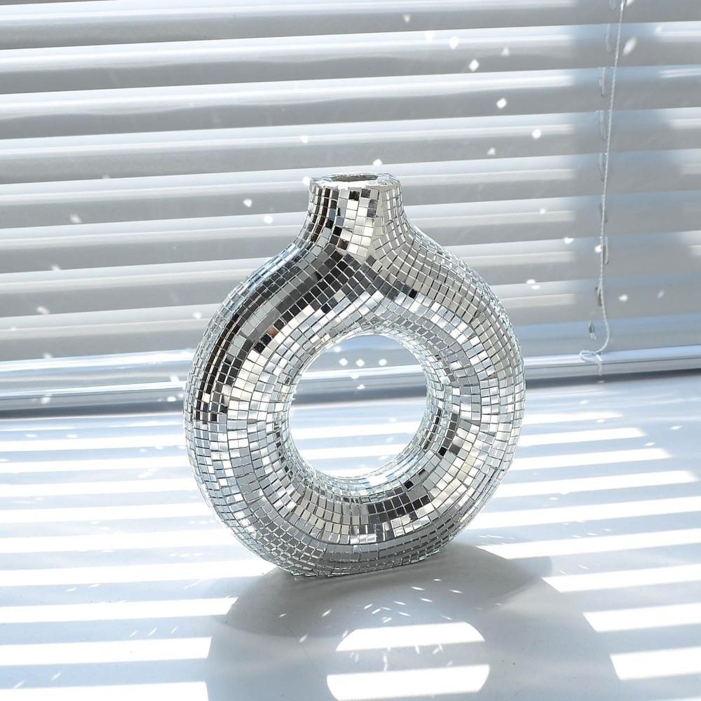 Silver Flower Pot Ornament Small Size Home Decor Vase Creative Indoor Plant Vase for Home Decor