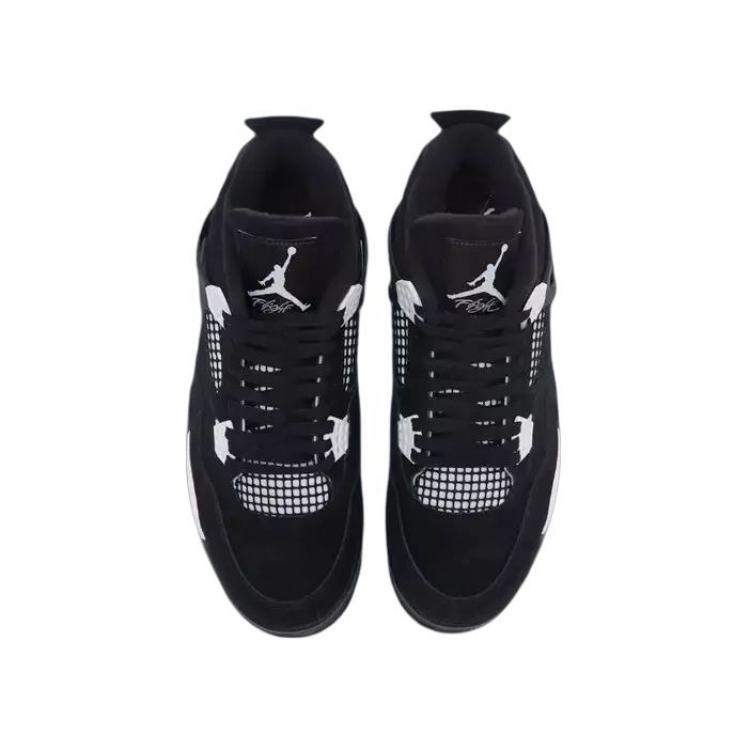 Кроссовки Air Jordan 4 Retro TD White Thunder Baby черные FV4538-001