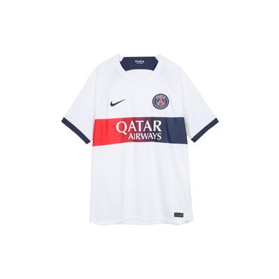 Nike Выездная футболка Paris Saint-Germain Stadium Dri-FIT белого цвета/темно-синего цвета, мужские топы DX2693-101